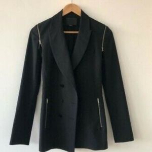 Alexander wang black double breast removable sleeves blazer size 2